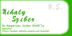 mihaly sziber business card